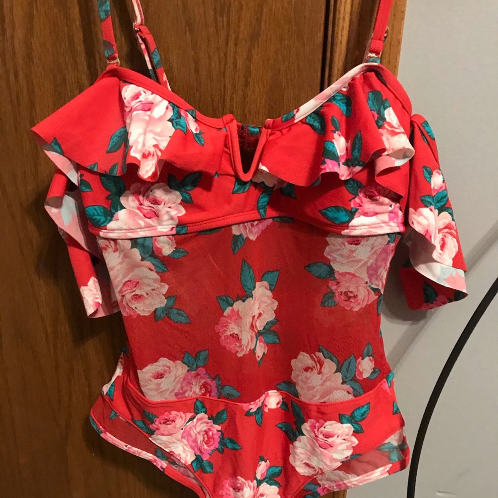 Betsey Johnson off the shoulder swimsuit